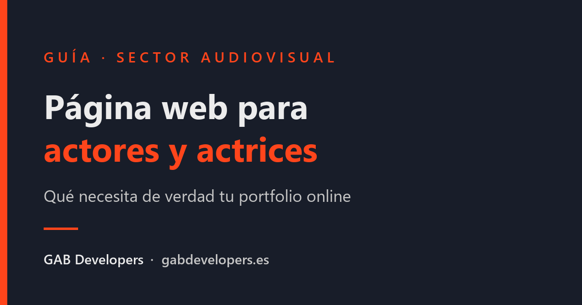 Portada: página web para actores y actrices — guía del sector audiovisual de GAB Developers